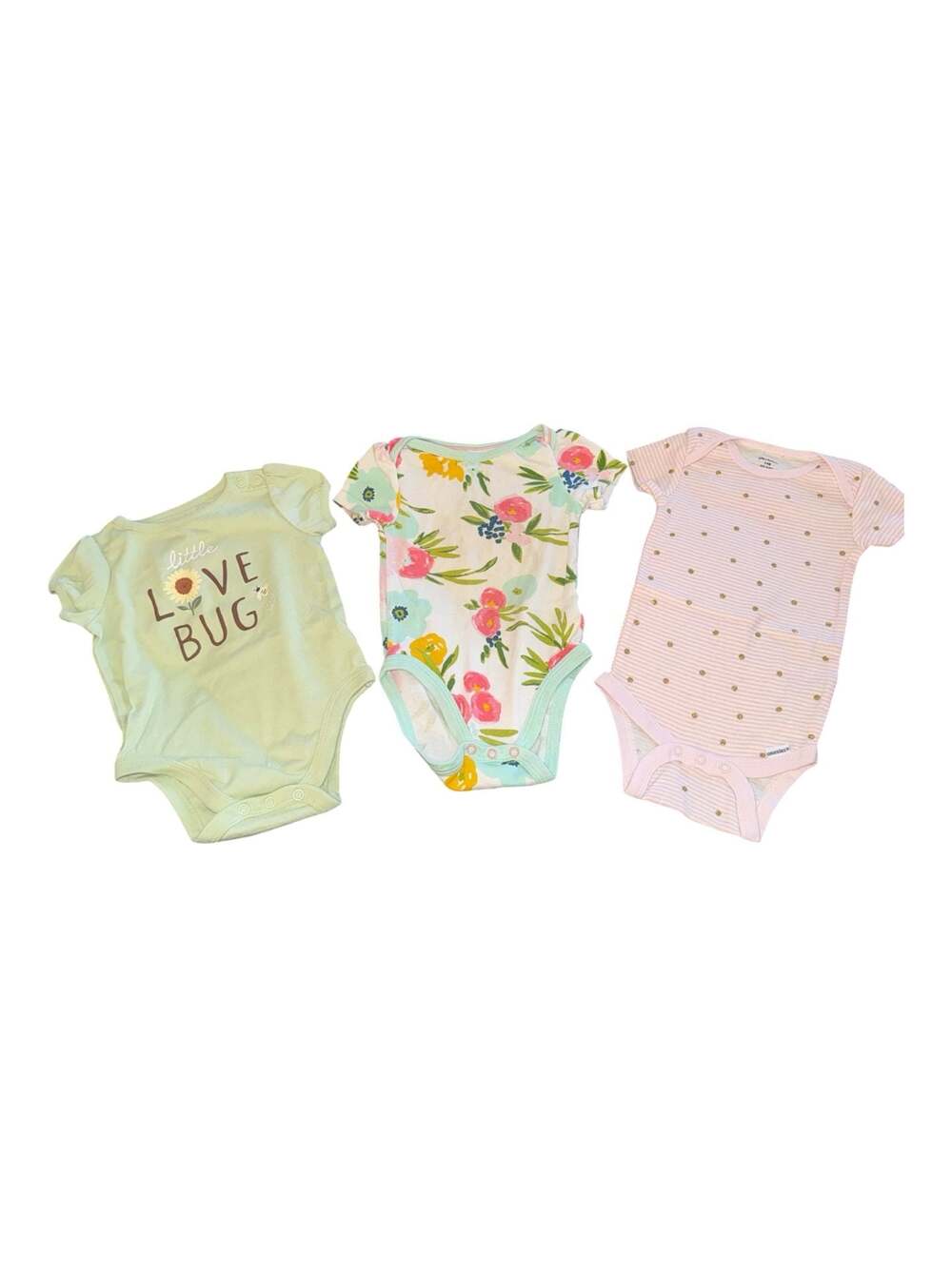 Baby Bodysuits Mixed Brands 3-Piece Bundle Set 3-6 Month